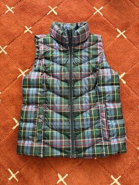 Lands’ End Plaid Puffer Vest